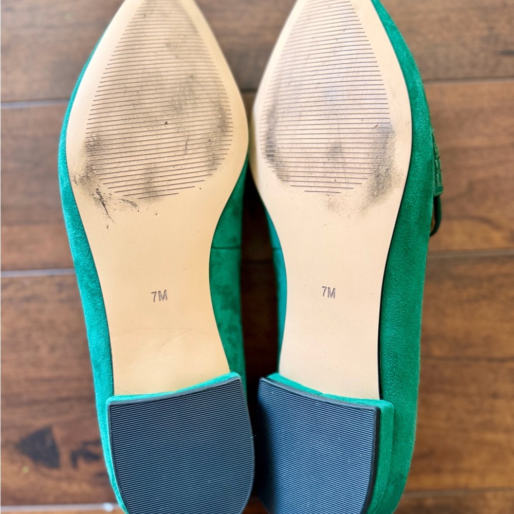Talbots Vibrant Green Suede Flats - Picture 6 of 7